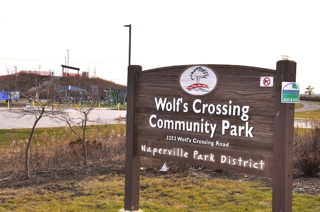 view of community sign