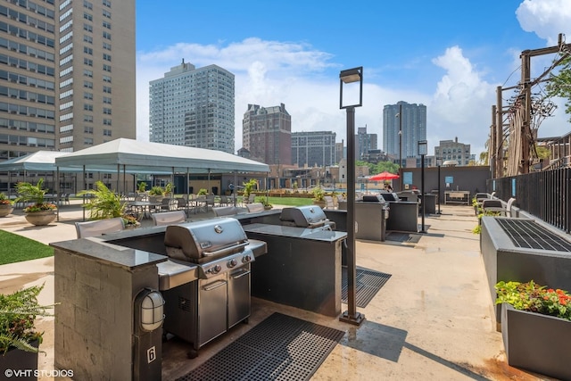 view of patio with area for grilling