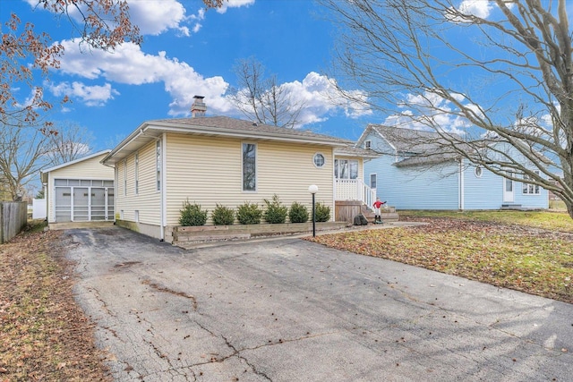 view of single story home