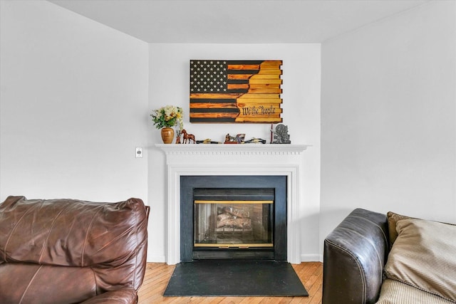 interior details featuring hardwood / wood-style flooring