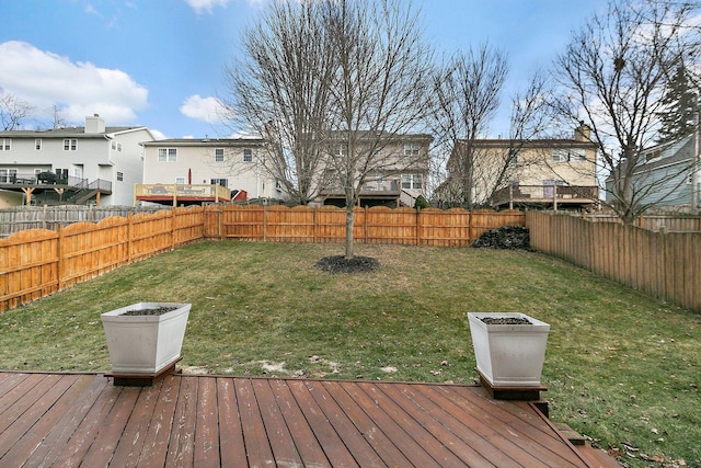 view of yard featuring a deck