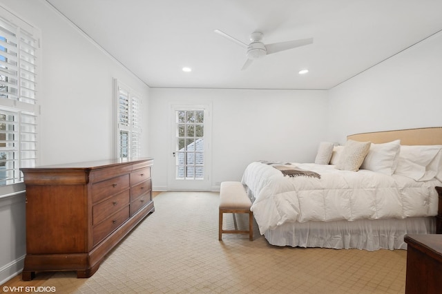 bedroom featuring ceiling fan