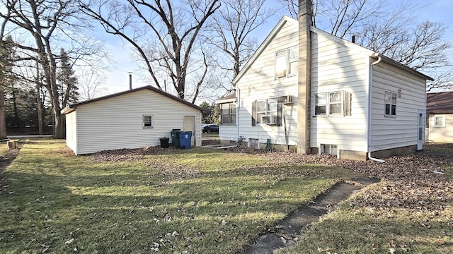 back of property with a yard and cooling unit