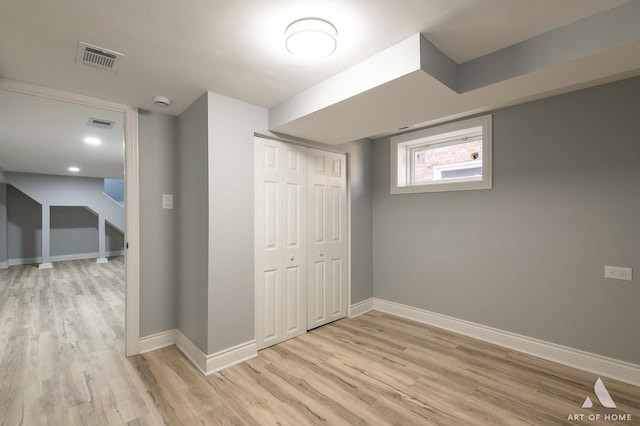 interior space with light wood-type flooring