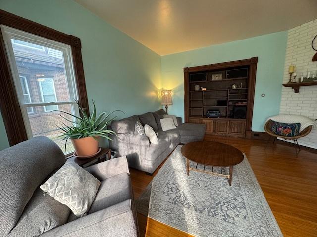 living room featuring hardwood / wood-style flooring