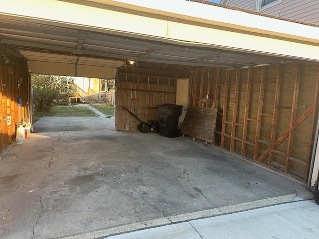 garage with a carport