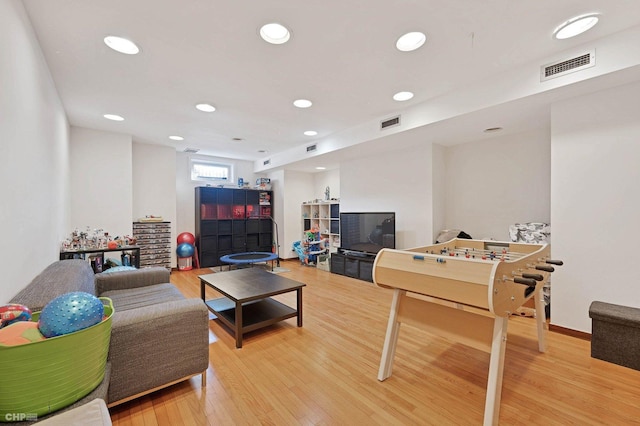 living room featuring light hardwood / wood-style floors