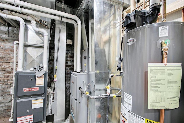 utility room with water heater