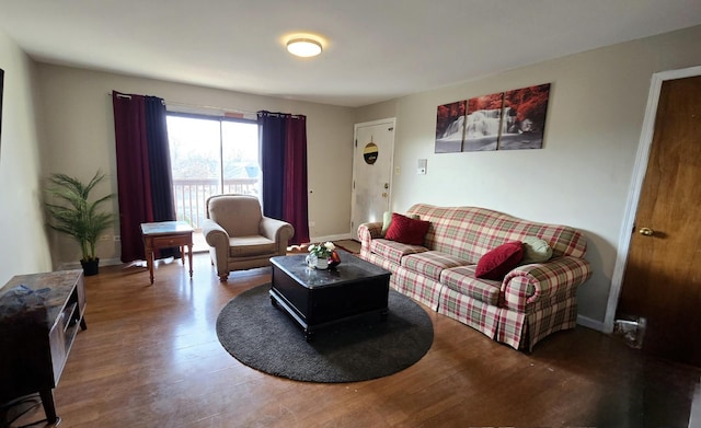 living room featuring hardwood / wood-style floors