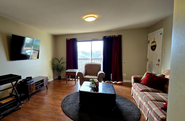 living room featuring hardwood / wood-style floors