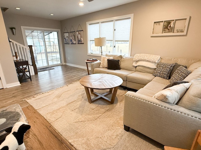 living room featuring hardwood / wood-style flooring