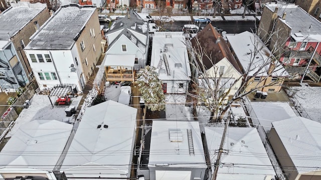 view of snowy aerial view