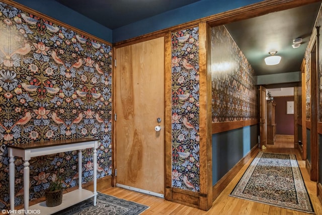 entrance foyer with light hardwood / wood-style floors