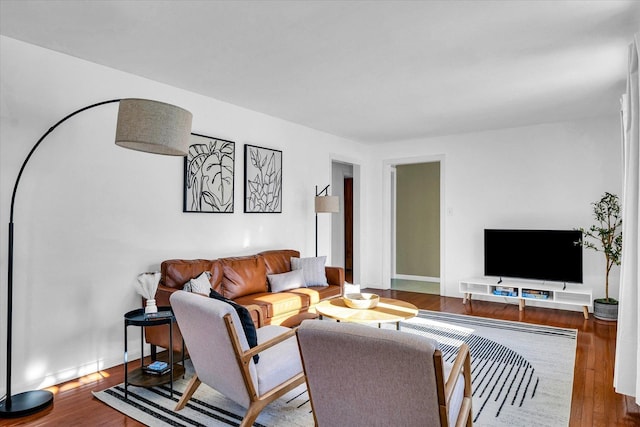 living room featuring hardwood / wood-style floors