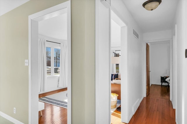 hall featuring hardwood / wood-style flooring