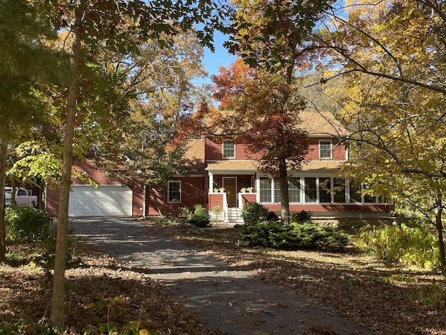 view of front of house with a garage