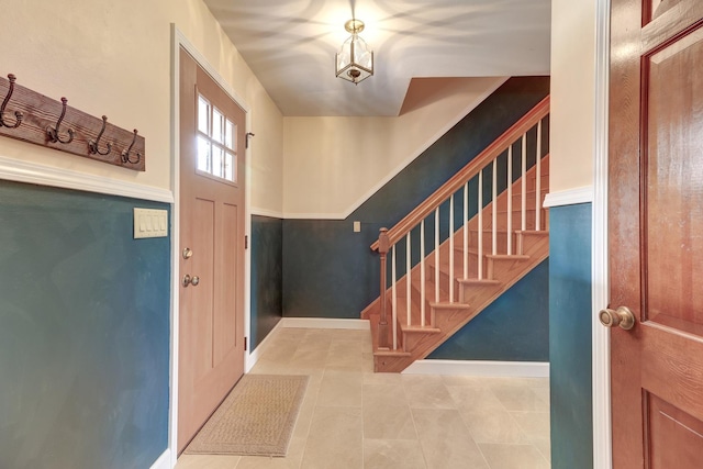 view of tiled entrance foyer