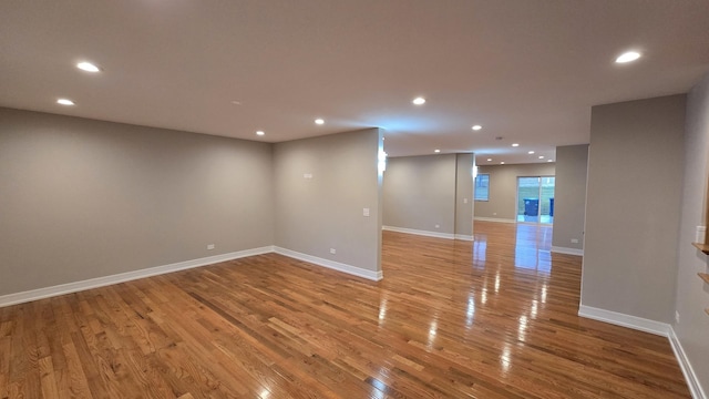 unfurnished room with light hardwood / wood-style flooring