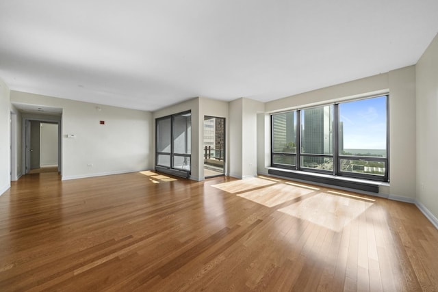 spare room featuring wood-type flooring