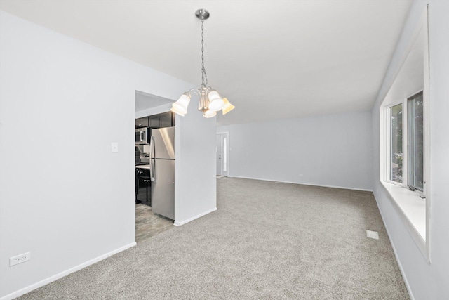 interior space featuring an inviting chandelier