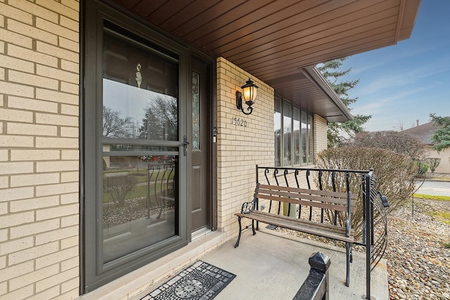 property entrance with a porch