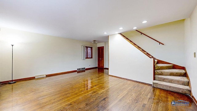 unfurnished living room featuring hardwood / wood-style flooring