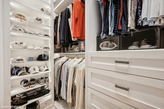 view of walk in closet