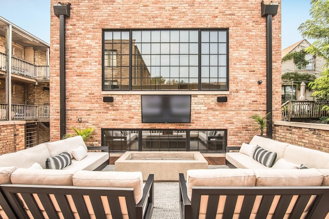 view of patio / terrace with an outdoor living space