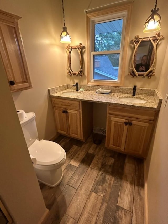 bathroom with vanity and toilet