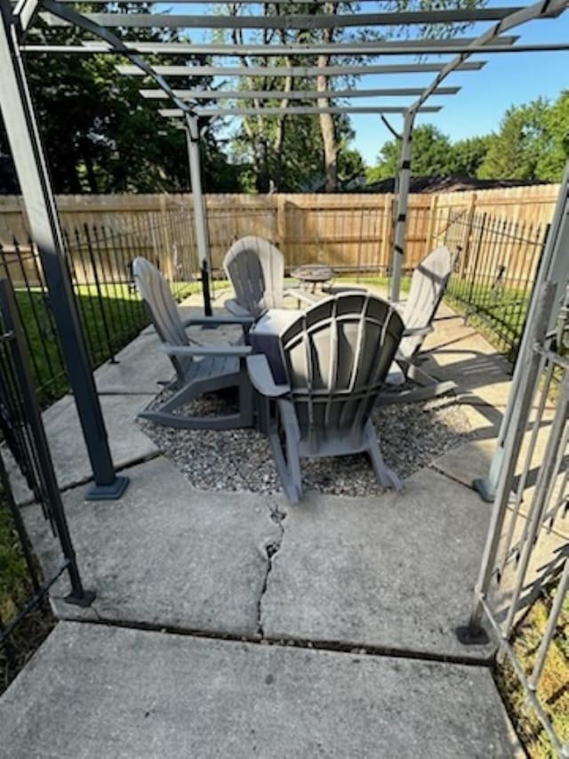 view of patio / terrace with a pergola