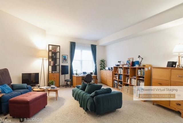 living room featuring carpet floors