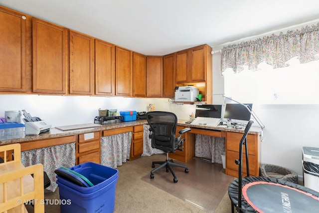 home office featuring built in desk