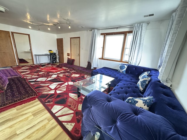 living room featuring hardwood / wood-style flooring