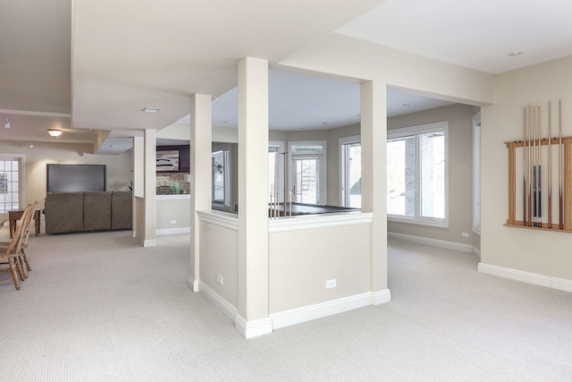 interior space with light colored carpet