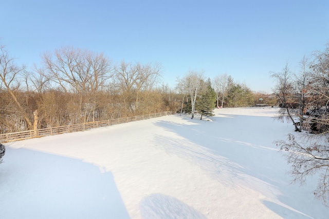 view of yard covered in snow