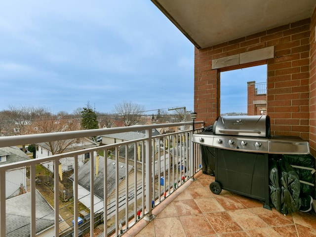 balcony featuring area for grilling