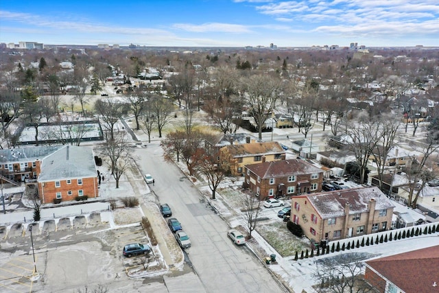 view of snowy aerial view