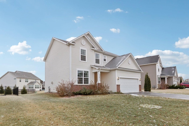 view of front property featuring a front lawn