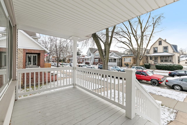 wooden deck with covered porch