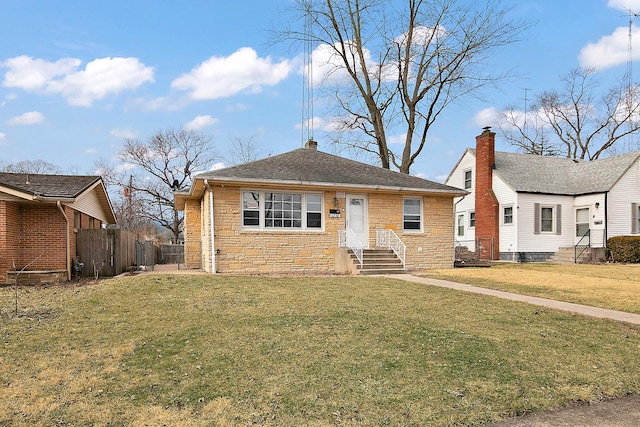 view of front of house with a front lawn