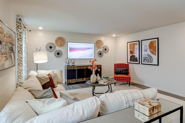 living room featuring hardwood / wood-style floors