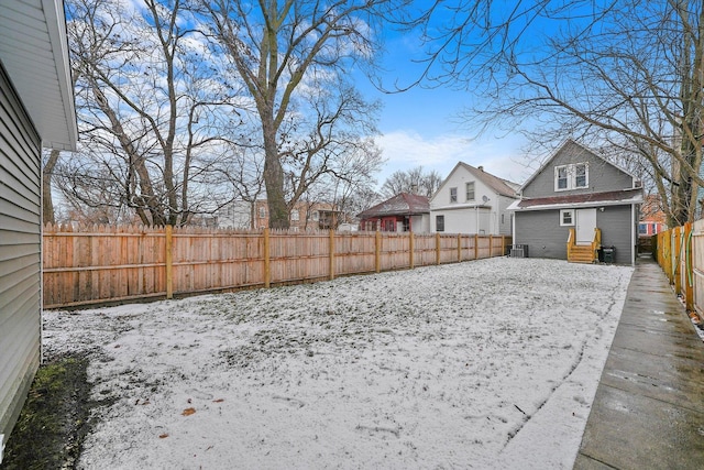 view of snowy yard