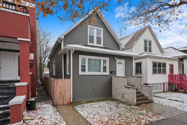 view of front of home featuring cooling unit