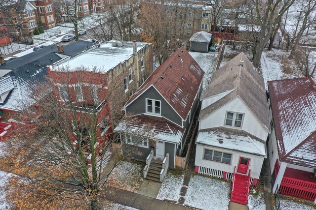 view of snowy aerial view