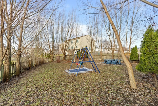 view of yard featuring a playground