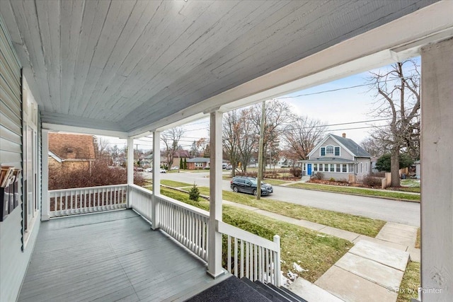 deck featuring a porch