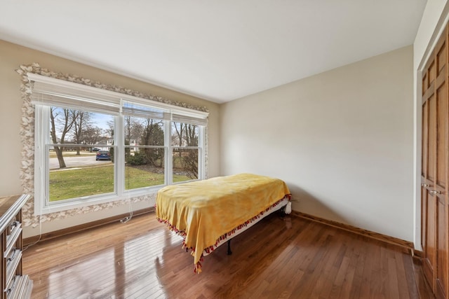 bedroom featuring a closet and hardwood / wood-style floors