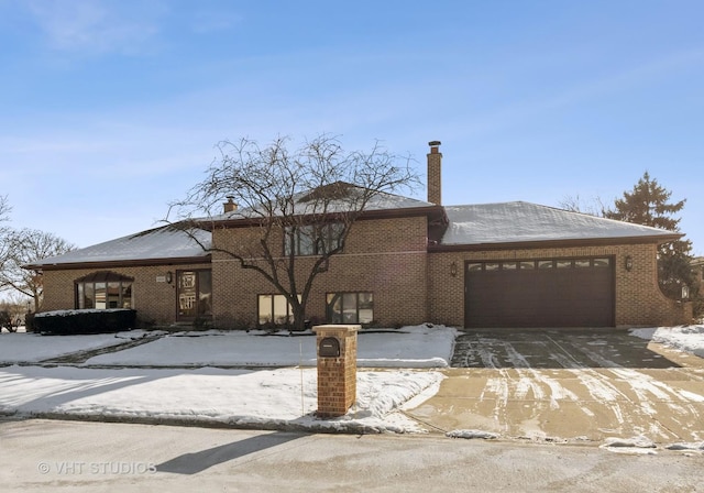 prairie-style house with a garage