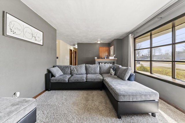 living room with carpet floors