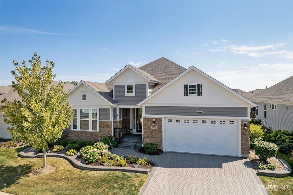 view of front of home with a garage